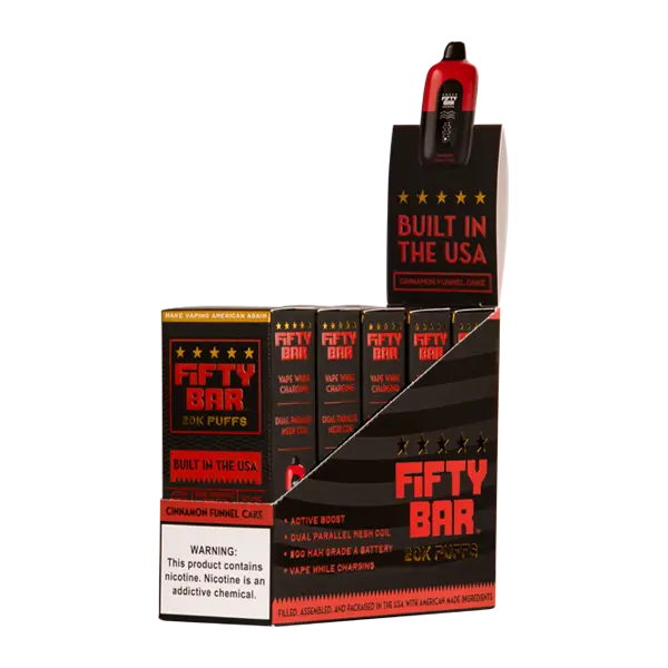 BUY 1 GET 1 FREE Cinnamon Funnel Cake Fifty Bar 20K | Vape Amazon India Beard Vape Co