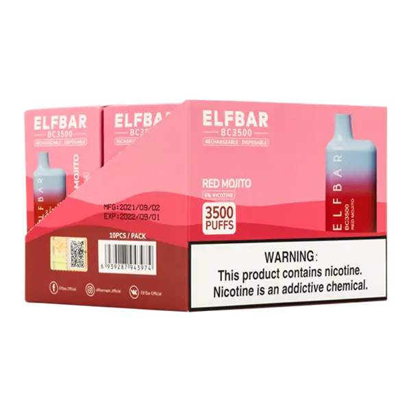 BUY 1 GET 1 FREE Red Mojito Elf Bar 3500 | Vape Amazon India Elf Bar