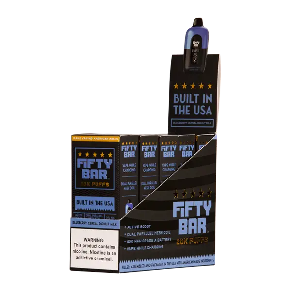 BUY 1 GET 1 FREE Blueberry Cereal Donut Milk Fifty Bar 20K | Vape Amazon India Beard Vape Co